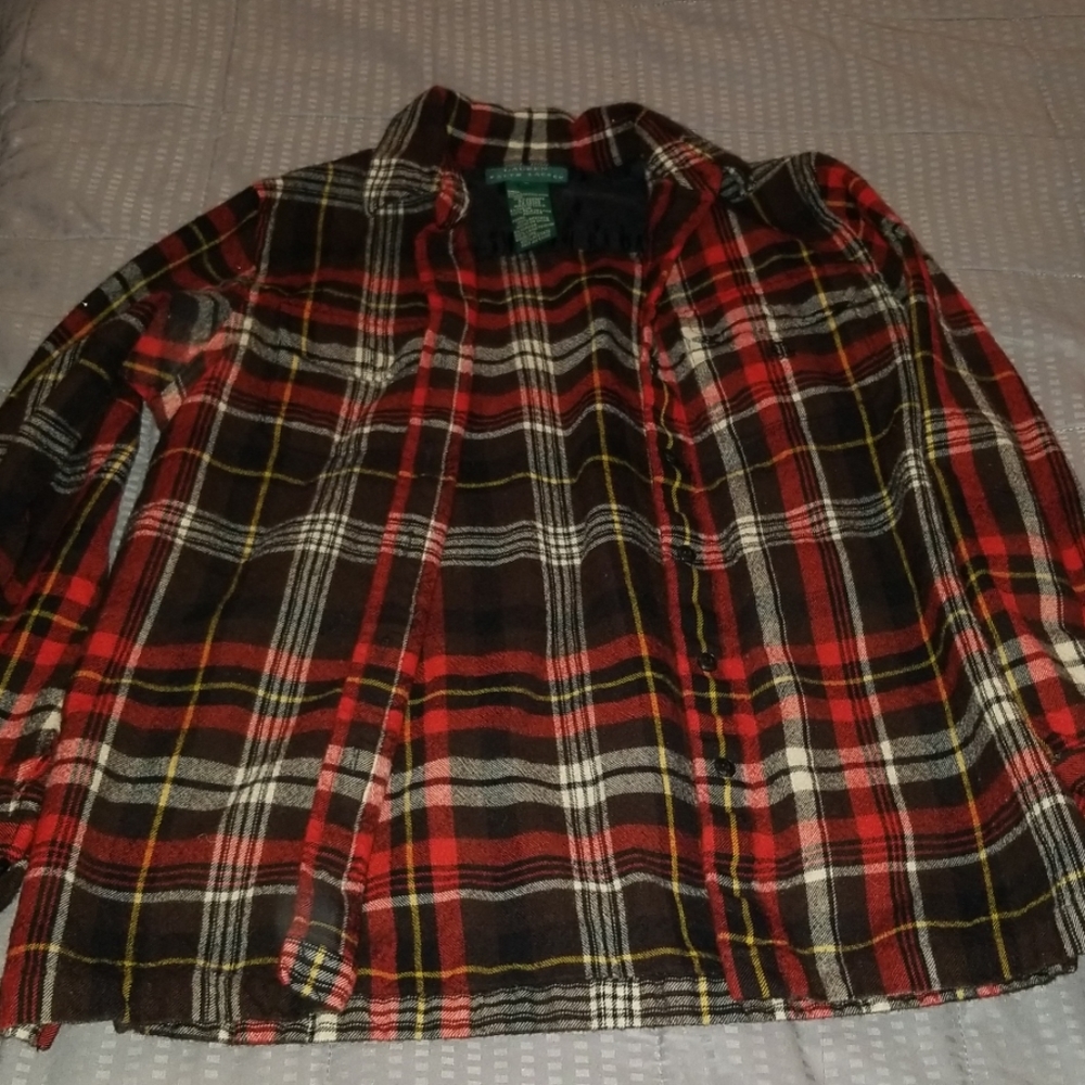 Ralph Lauren 100% worsted wool lined flannel